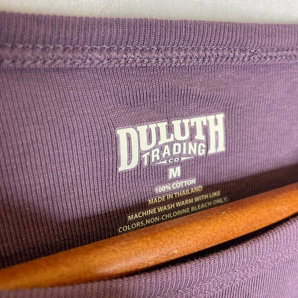 Women's Medium Duluth Trading Purple Cotton Crewneck Long Sleeve Tee - Picture 3 of 4